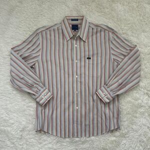 French Faconnable Vintage Retro Cowboy blue & pink striped button up shirt